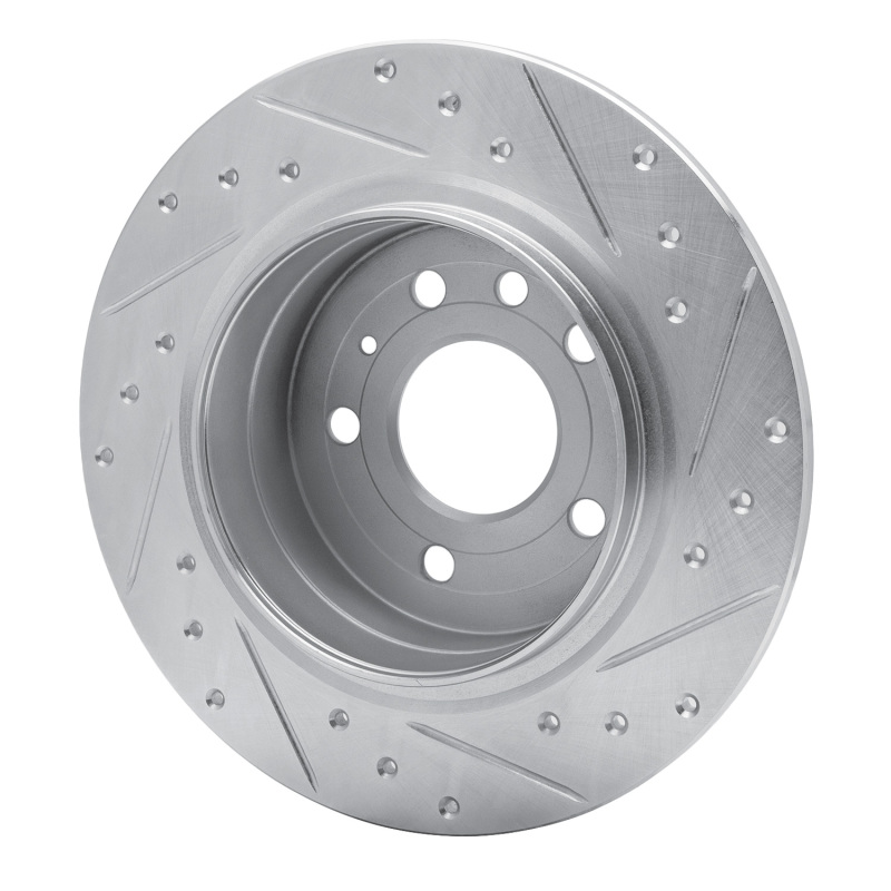 Saab 9-5 Brake Rotor (1) - Rear Left - R1 Concepts - Drilled & Slotted - Silver - `99-`10